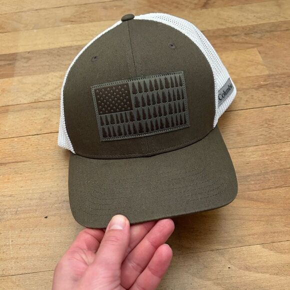 Columbia Green Tree Flag Cap Unisex Men Women Fitted Hat Size L/XL - Picture 2 of 6